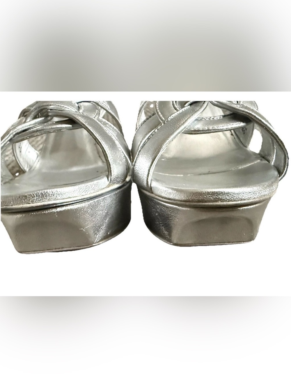 Yves Saint Laurent Metallic Silver Tribute Stiletto Heels Sandals Size 36/6 - Picture 13 of 13